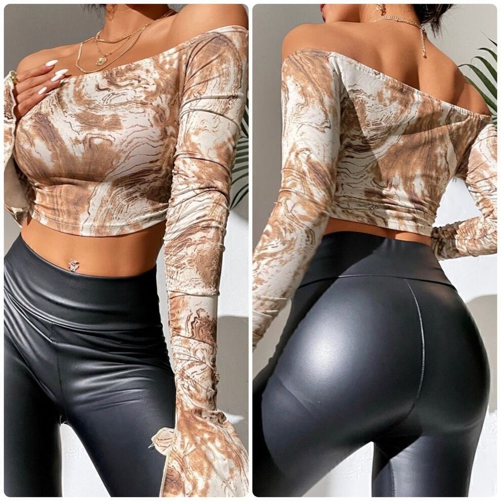 SHEIN - Tie-Dye Pattern Ruffle Sleeve - Picture 1 of 7